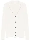 Eleventy Rib Knitted Cardigan In Neutrals