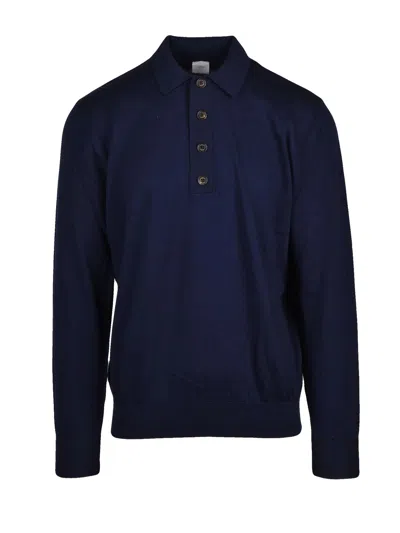 Eleventy Cotton Cashmere Knit Polo With Classic Collar And Four-button Placket In Black