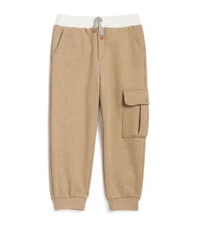Eleventy Kids' Cotton-cashmere Sweatpants In Brown