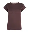 Eleventy Cotton Contrast-detail Short-sleeve T-shirt In Brown