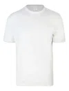 Eleventy Straight Hem Crew Neck Short-sleeved Cotton T-shirt In White