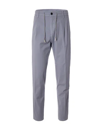 Eleventy Cotton Elasticized Front-pleated Drawstring Casual Pants In Gray