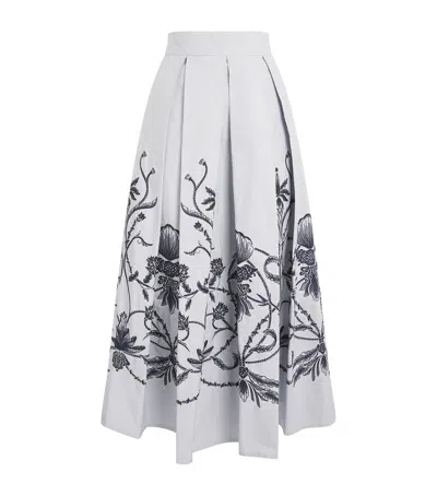 Eleventy Cotton Embroidered Maxi Skirt In Multi