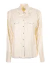 Eleventy Cotton Flannel Shirt In Beige