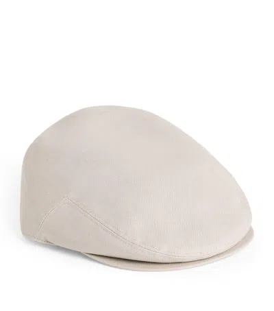 Eleventy Cotton Flat Cap In Neutral