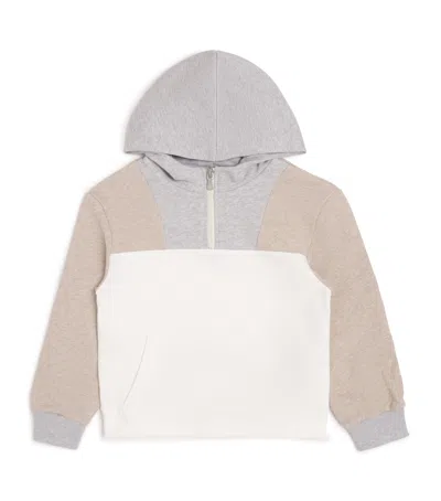 Eleventy Kids' Cotton Jersey Hoodie In Brown