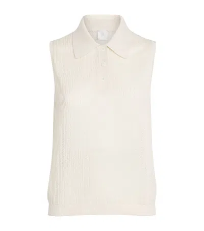 Eleventy Cotton Knitted Polo Shirt In White