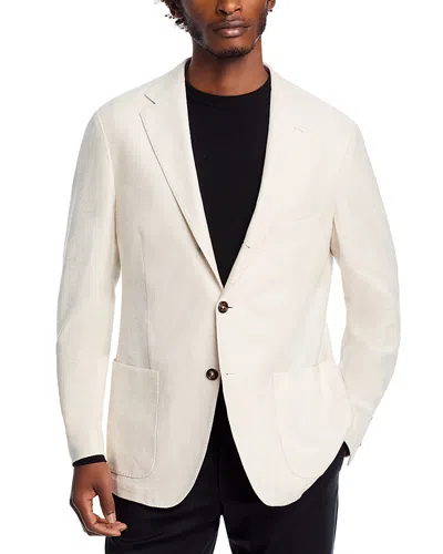 Eleventy Cotton Linen Blend Regular Fit Jersey Soft Jacket In Oatmeal