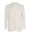 Eleventy Cotton-linen Stripe Blazer In Neutral