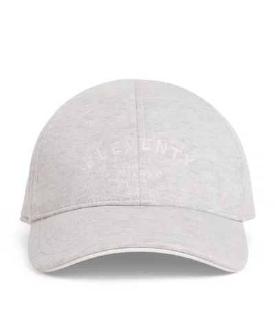 Eleventy Cotton Logo Baseball Cap In Gray