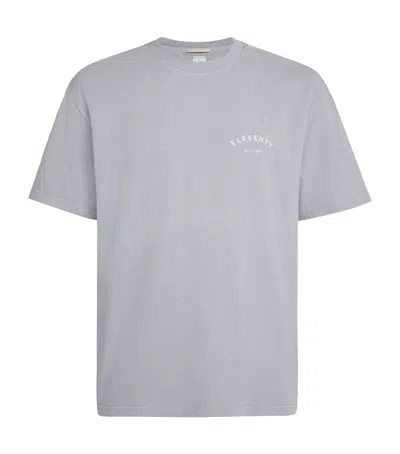 Eleventy Cotton Logo T-shirt In Gray
