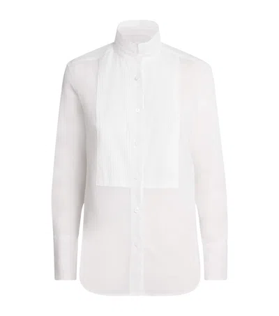 Eleventy Cotton Longline Dress Shirt In White