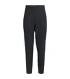 Eleventy Cotton-lyocell Straight Trousers In Black