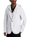 Eleventy Cotton Pique Jersey Removable Hood Soft Jacket In Light Grey