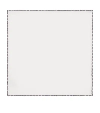 Eleventy Cotton Pocket Square In White