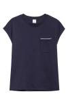 Eleventy Cotton Pocket T-shirt In Blue And White