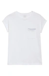 Eleventy Cotton Pocket T-shirt In Nude And White