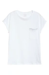 Eleventy Cotton Pocket T-shirt In White And Zucchero