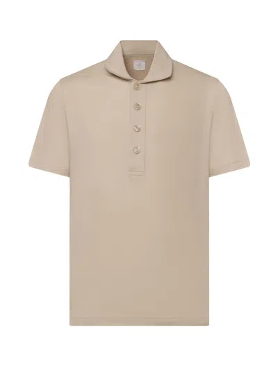 Eleventy Cotton Polo In Neutral