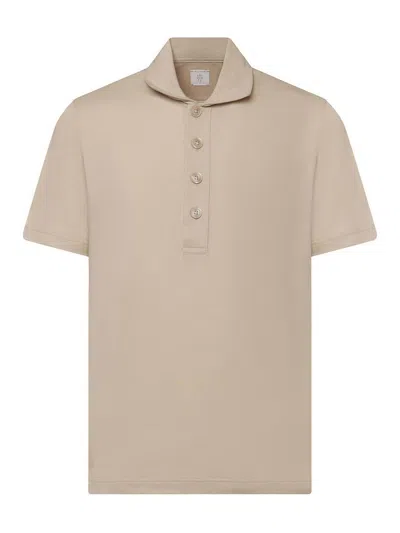 Eleventy Cotton Polo In Nude