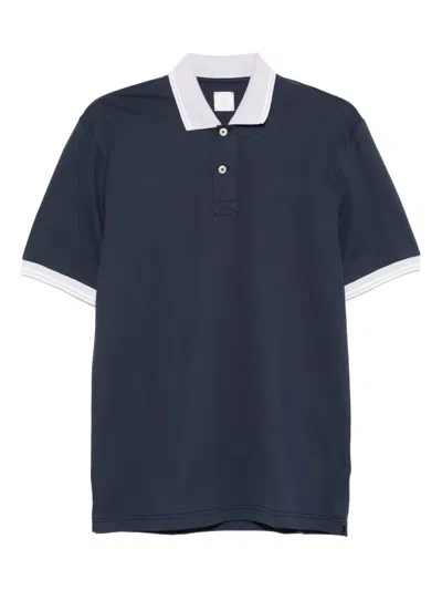 Eleventy Cotton Polo Shirt In Blue