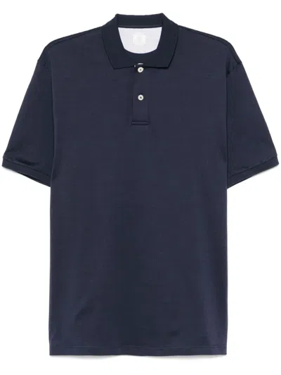 Eleventy Cotton Polo Shirt In Blau