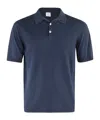 Eleventy Maglia Polo In Cotone Crepe Tinto Capo In Blue