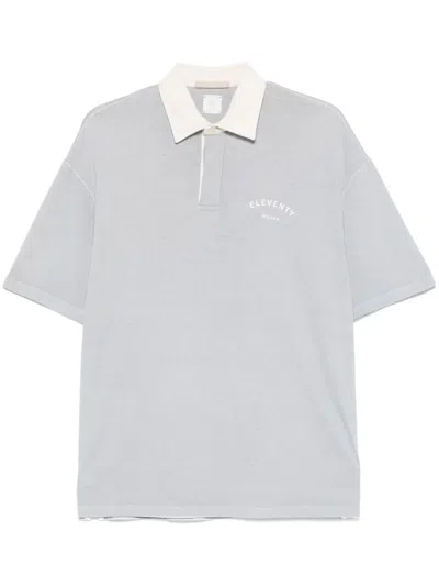 Eleventy Cotton Polo Shirt In Blue
