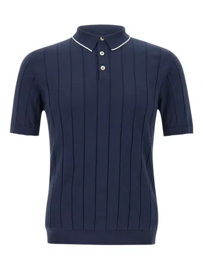 Eleventy Cotton Polo Shirt In Blue