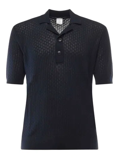 Eleventy Cotton Polo Shirt In Blue