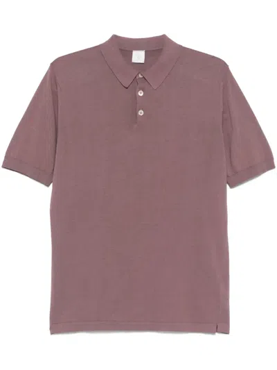 Eleventy Cotton Polo Shirt In Purple