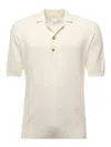 Eleventy Textured Cotton Polo With Ribbed Collar In Multi