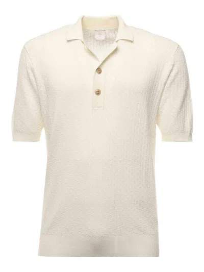Eleventy Cotton Polo Shirt In Sand