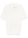 Eleventy Short-sleeved Polo With Classic Collar And Zip Closure In White