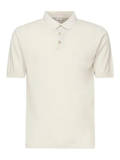 Eleventy Cotton Polo With Buttons In Sand