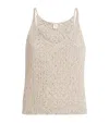 Eleventy Cotton Sequinned Tank Top