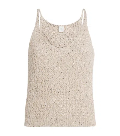 Eleventy Cotton Sequinned Tank Top