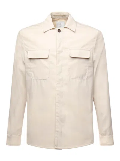 Eleventy Cotton Shirt Jacket In Sand