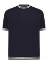 Eleventy Crew Neck Short-sleeved Sweater In Blue