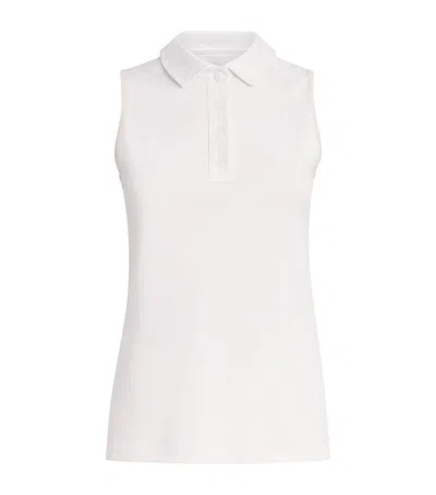 Eleventy Cotton Sleeveless Polo Shirt In White