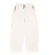 Eleventy Cotton Stripe-detail Sweatpants In White