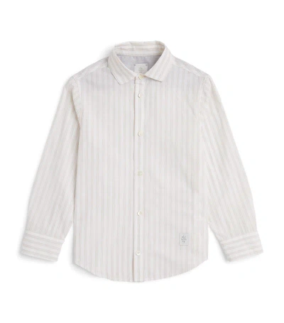 Eleventy Kids' Cotton Striped Shirt (2-16 Years) In White