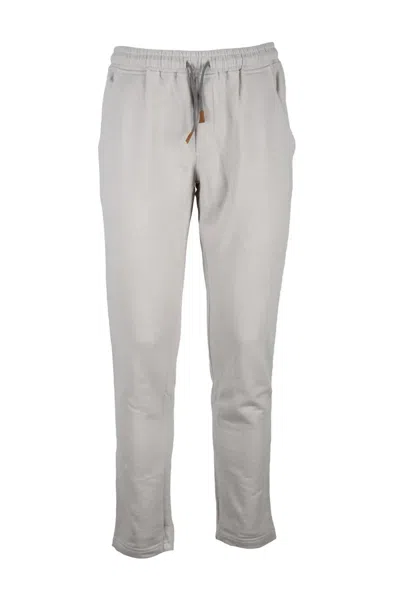 Eleventy Cotton Sweatpants - Beige In Gray