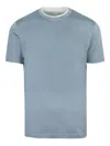 Eleventy Crew-neck Cotton T-shirt In Blue