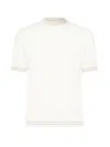 Eleventy Ribbed-trim Short-sleeve Sweater In White