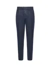 Eleventy Zippered Tapered Casual Pants In Blue