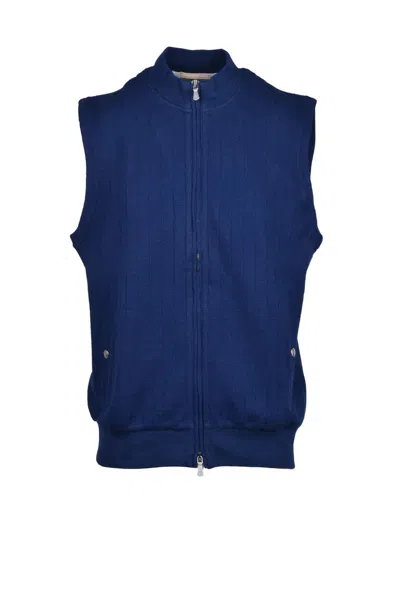Eleventy Cotton Vest - Blue