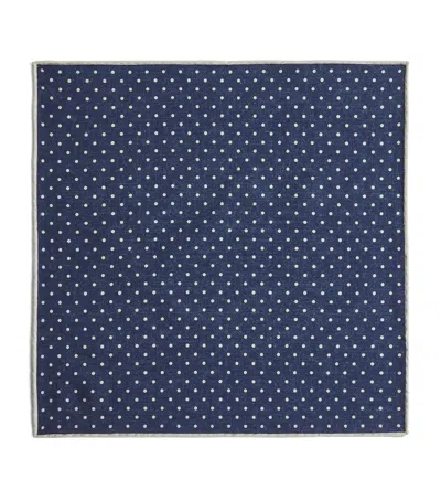 Eleventy Cotton-wool Polka-dot Pocket Square In Blue