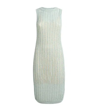 Eleventy Cotton-blend Crochet Midi Dress In Green