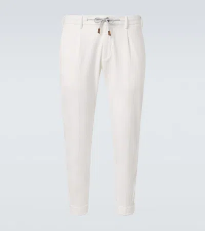Eleventy Cotton-blend Slim Pants In White